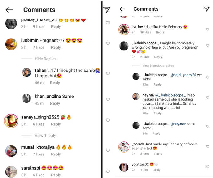 Fans commented on Deepika padukone post