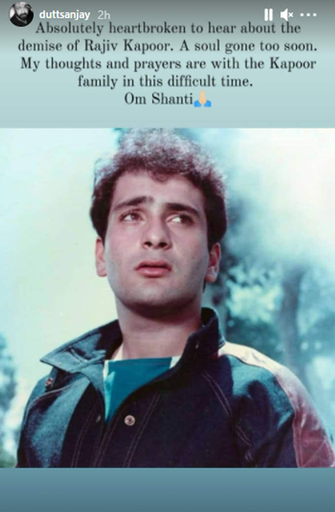 sanjay dutt post for Rajiv Kapoor