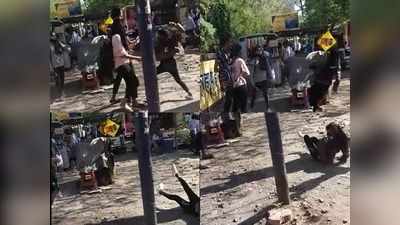इंदौर में लड़कियों के बीच गदर, धक्के के बाद एक 3 फीट दूर गिरी, उठने के बाद मारा पत्थर, देखें वीडियो