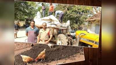 ప.గో: కోడి పెంట లోడుతో ట్రాక్టర్.. ముక్కు మూసుకుని మరీ పోలీసులు చెకింగ్.. మైండ్ బ్లాంక్ సీన్!