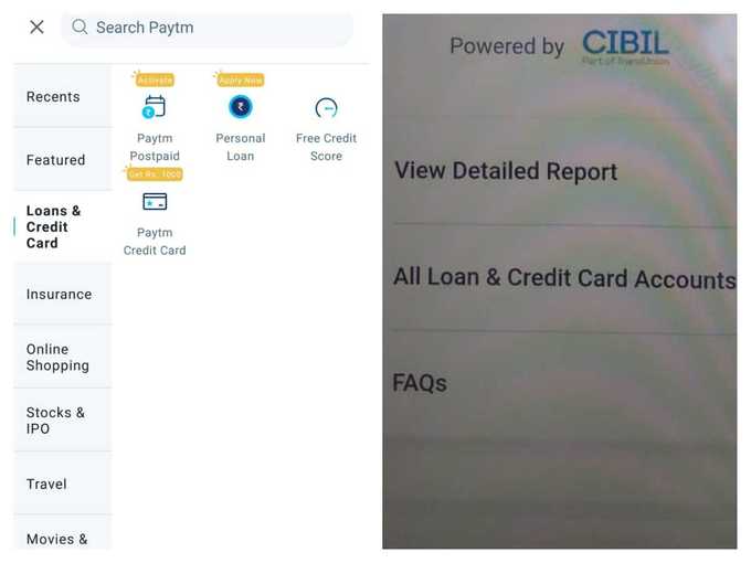 paytm cibil score