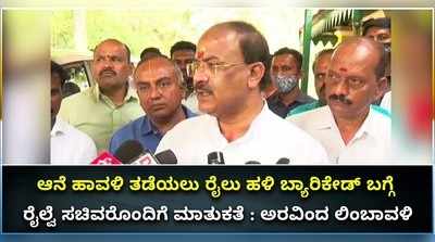 ಆನೆ ಹಾವಳಿ ತಡೆಗೆ ಹಳಿಗಳ ಬ್ಯಾರಿಕೇಡ್, ರೈಲ್ವೆ ಸಚಿವರ ಜತೆ ಲಿಂಬಾವಳಿ ಚರ್ಚೆ