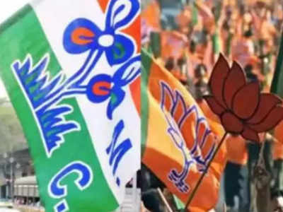 कोलकाता: परिवर्तन यात्रा के दौरान BJP-TMC के कार्यकर्ताओं के बीच झड़ुप, पुलिस के वाहनों में भी तोड़फोड़