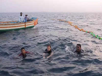 rahul gandhi : मच्छिमारांसोबत राहुल गांधींची समुद्रात उडी, मासेही पकडले