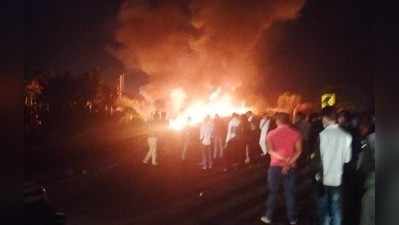 Rajasthan news : चूरू के एनएच -52 पर हुई दो ट्रकों की भिडंत, भीषण आग लगने से दो लोग जिंदा जले
