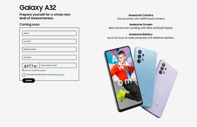 Samsung Galaxy A32 Support Page