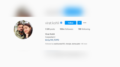 Virat Kohli 100 million followers on Instagram : विराट कोहली की इंस्टाग्राम पर 100 मिलियन पहुंची फॉलोअर्स की संख्या, बने दुनिया के पहले क्रिकेटर