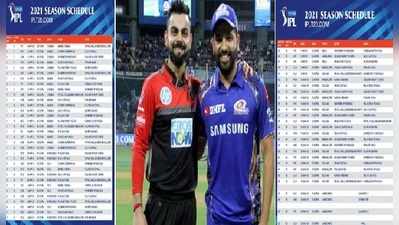 IPL 2021 Schedule హైలైట్స్.. మ్యాచ్ టైమింగ్స్, వేదికలివే