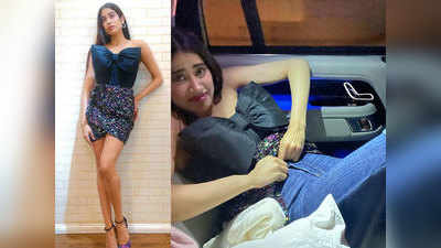 Photos: जान्हवी कपूर ने कार में ही बदले कपड़े, ग्लैमरस ड्रेस के बाद जीन्स में आईं नजर