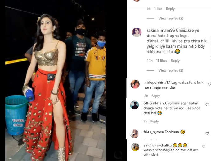 sara ali khan getting trolled for showing her legs