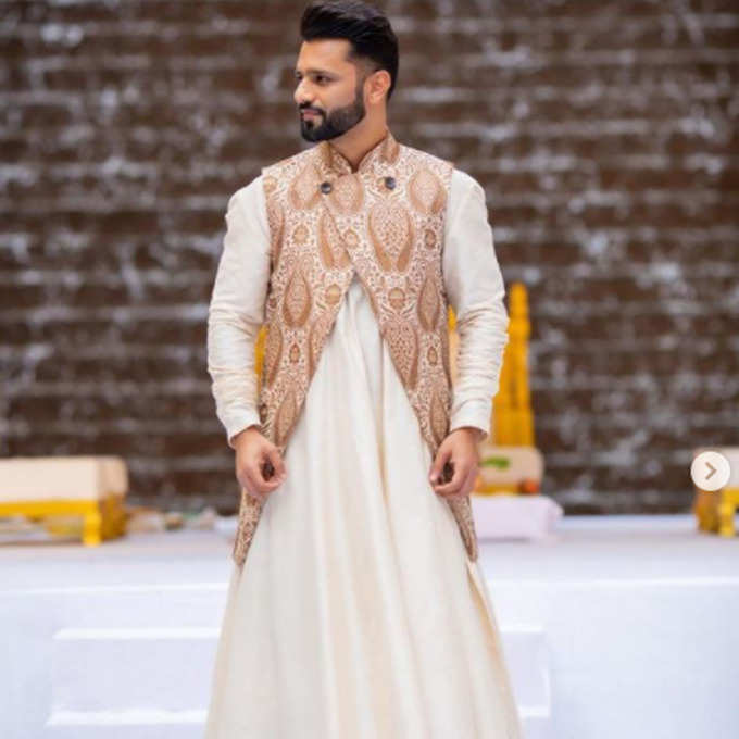 rahul vaidya in anarkali kurta