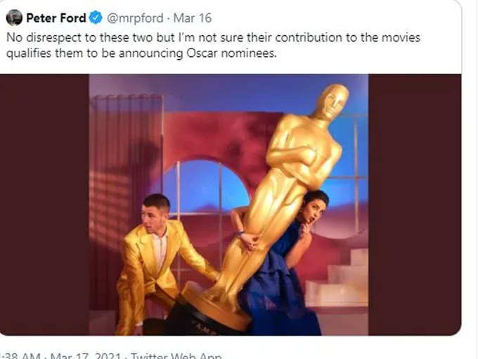 पीटर फोर्ड का ट्वीट जो उन्होंने डिलीट कर दिया