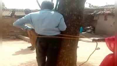 આરોપીની પત્નીની કથિત છેડતી કરનારા ASIને ગામલોકોએ ઝાડ સાથે બાંધી દીધો