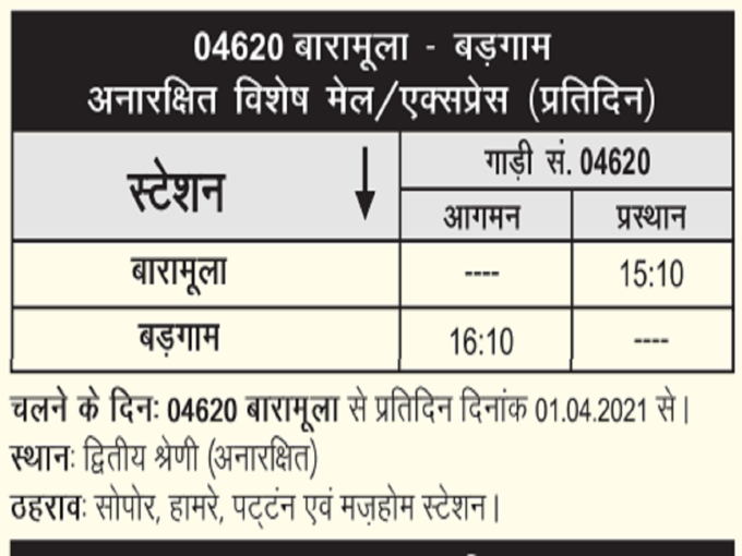 ​बारामूला से बड़गाम का 1 घंटे का सफर