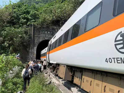 Taiwan train accident  तैवानमध्ये ट्रेनवर ट्रक कोसळला ; ४१ ठार, अनेक जखमी