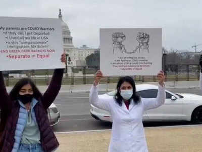 Green Card: कोरोना काल में भारतीय स्‍वास्‍थ्‍यकर्मियों को ग्रीन कार्ड नहीं दे रहा अमेरिका, जोरदार प्रदर्शन