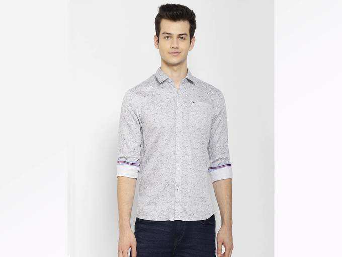 CAPE CANARY Grey Printed Cotton Shirt