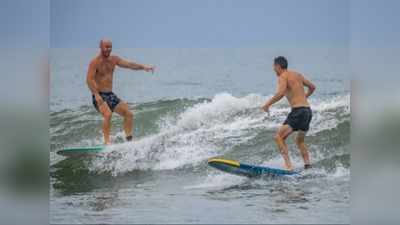 Chris Lynn,Trent Boult enjoy surfing: समंदर की लहरों पर सर्फिंग के जरिए चिल कर रहे मुंबई इंडियंस के खिलाड़ी, तस्वीरें वायरल