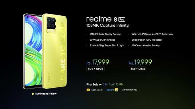 Realme 8 Pro Illuminating Yellow Sale Date