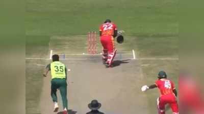 Pakistan vs Zimbabwe T20 : डेब्यू मैच में पाक पेसर ने फेंका खतरनाक बाउंसर, हेलमेट के हुए दो टुकड़े, देखें वीडियो