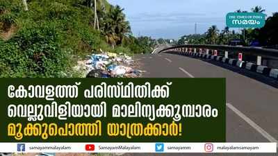 കോവളത്ത് പരിസ്ഥിതിക്ക് വെല്ലുവിളിയായി മാലിന്യക്കൂമ്പാരം