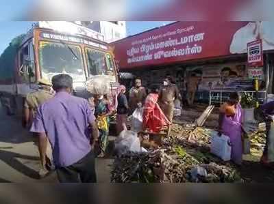 திருச்சி காந்தி மார்க்கெட்டில் மீண்டும் பதற்றம்: ஆக்கிரமிப்பு கடைகளைத் தூக்கிய போலீஸ்!