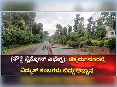 ಕಾಫಿ ನಾಡಿನಲ್ಲಿ ತೌಕ್ತೆ ಚಂಡಮಾರುತದ ಅಬ್ಬರ: ಧರೆಗುರುಳಿದ ವಿದ್ಯುತ್ ಕಂಬ, ರಸ್ತೆ ಸಂಚಾರ ಅಸ್ತವ್ಯಸ್ತ