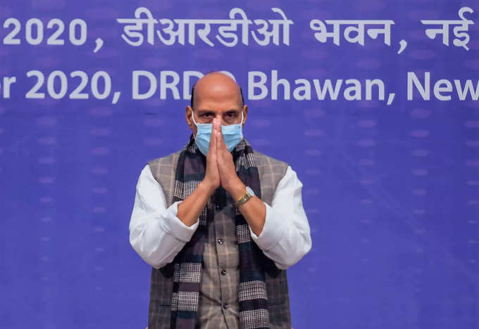 New Delhi: Defence Minister Rajnath Singh during the DRDO awards function, in Ne...