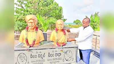 కరోనాతో కన్నుమూసిన తల్లిదండ్రులు.. పొలంలో విగ్రహాలు కట్టించిన కొడుకు