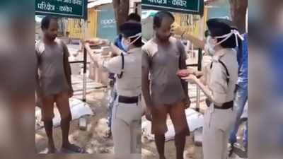मास्क न पहनने वालों की महिला पुलिस ने उतारी आरती, वीडियो हुआ वायरल