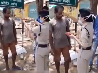 मास्क न पहनने वालों की महिला पुलिस ने उतारी आरती, वीडियो हुआ वायरल