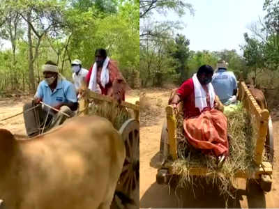 ఎడ్లబండే ఎమ్మెల్యే కాన్వాయ్.. గుత్తికోయల వద్దకు వెళ్లిన సీతక్క