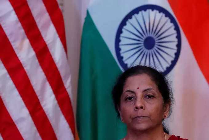 FILE PHOTO: India&#39;s Finance Minister Nirmala Sitharaman attends a joint news conference with U.S. Treasury Secretary Steven Mnuchin in New Delhi