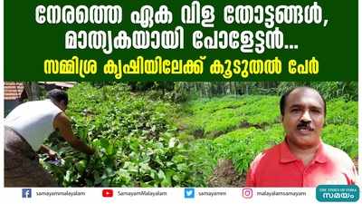 നേരത്തെ ഏക വിള തോട്ടങ്ങൾ, മാത്യകയായി പോളേട്ടൻ... സമ്മിശ്ര കൃഷിയിലേക്ക് കൂടുതൽ പേർ