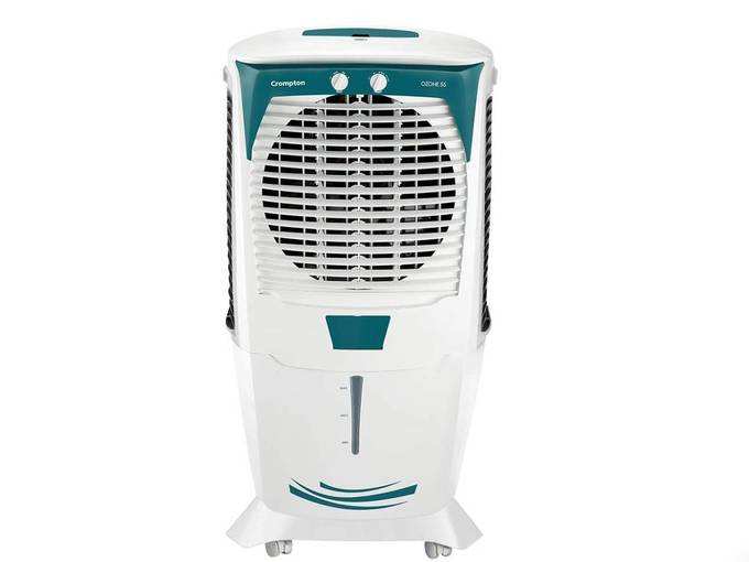 Crompton Ozone 55-Litre Inverter Compatible Desert Air Cooler with Honeycomb Pads for Home and Commercial (White and Teal)
