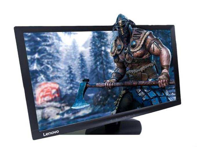 Lenovo 23.6-inch Near Edgeless Monitor with LED Backlit, TN Panel, VGA and HDMI Ports, TUV Certified Eye Comfort, Raven Black (D24-10)