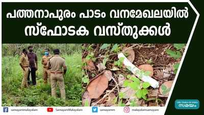 പത്തനാപുരം പാടം വനമേഖലയില്‍ സ്‌ഫോടക വസ്തുക്കള്‍