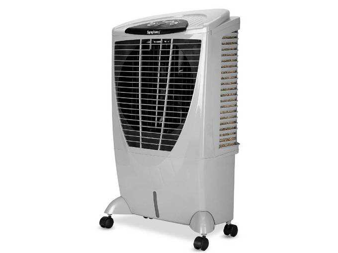 Symphony Winter+ Powerful Desert Air Cooler 56-litres, Air Fan, 4-Side Cooling Pads, Whisper-Quiet Performance &amp; Low Power Consumption (Grey)