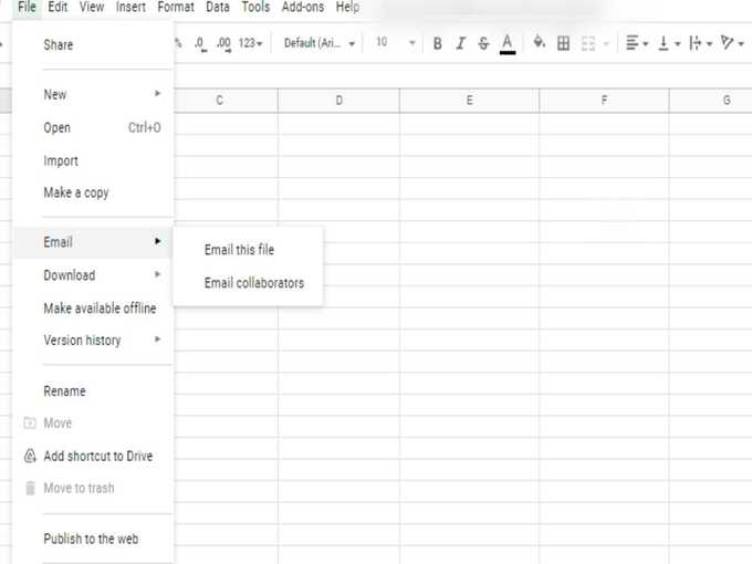 google sheets email