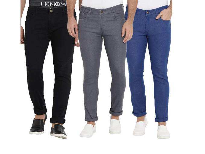 DAIS Men&#39;s Skinny Fit Jeans (Pack of 3)