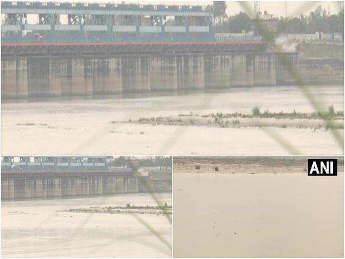 उत्तर प्रदेश: कानपुर में लगातार हो रही बारिश के बाद गंगा नदी का जलस्तर बढ़ा।