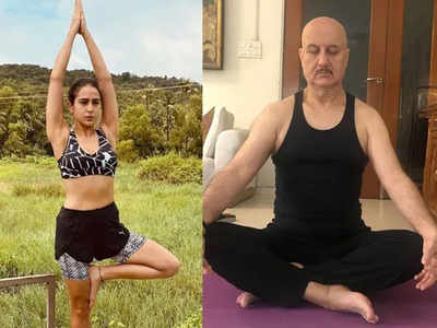 International Yoga Day: सारा अली खान से अनुपम खेर तक, सिलेब्‍स ने दिए फेवरिट पोज