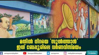 മതിൽ നിറയെ സുൽത്താൻ; ഇത് ബേപ്പൂരിലെ വര്‍ണവിസ്മയം