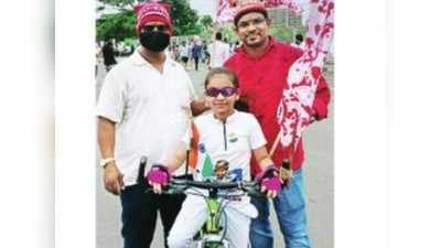 दहा वर्षीय सईने सायकलने गाठली नवी मुंबई