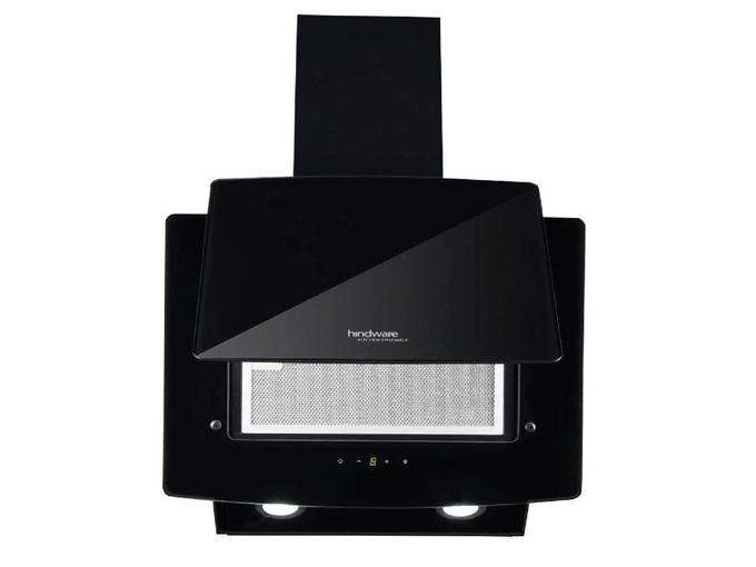 Hindware Kyra 60cm 1000 m3/h Designer Kitchen Chimney (Angular, Cassette Filter, Touch Control, Black)