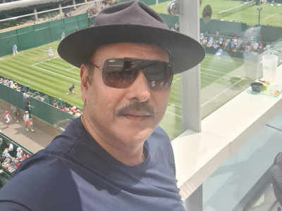 Ravi Shastri enjoys Wimbledon: क्रिकेट से फुरसत पाने के बाद विंबलडन देखने पहुंचे रवि शास्त्री, शेयर की खास तस्वीर