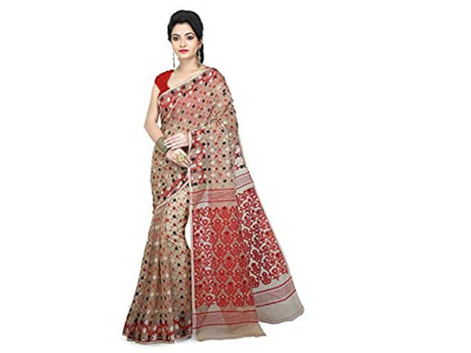 WoodenTant Womens Cotton Silk Saree