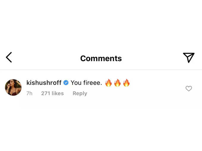 Krishna Shroff Comment