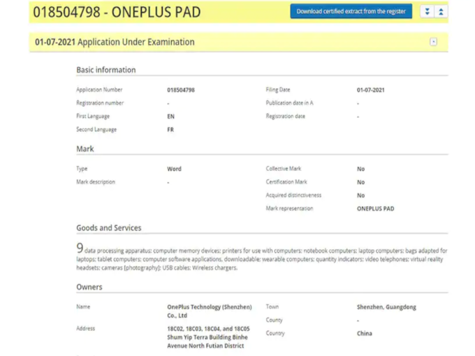 OnePlus Pad Tablet