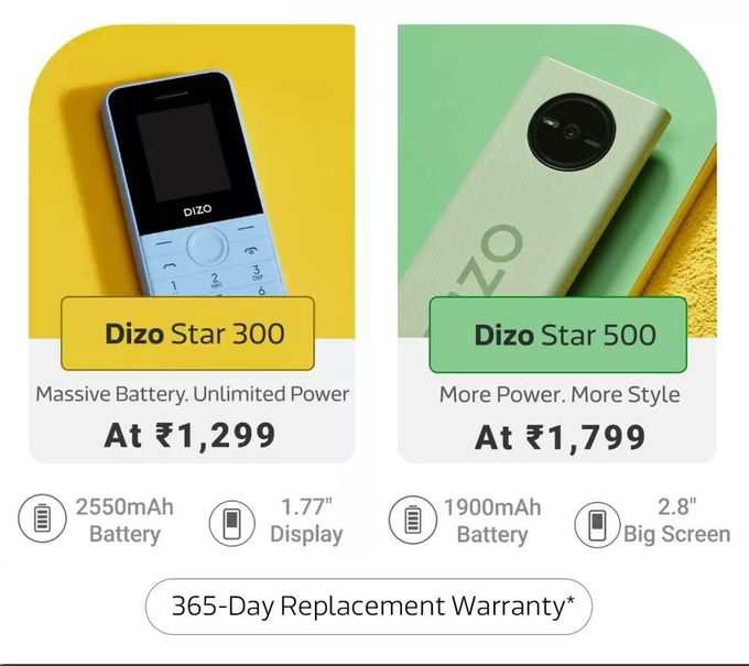 Dizo Star 500 And Dizo Star 300 Price And Specifications